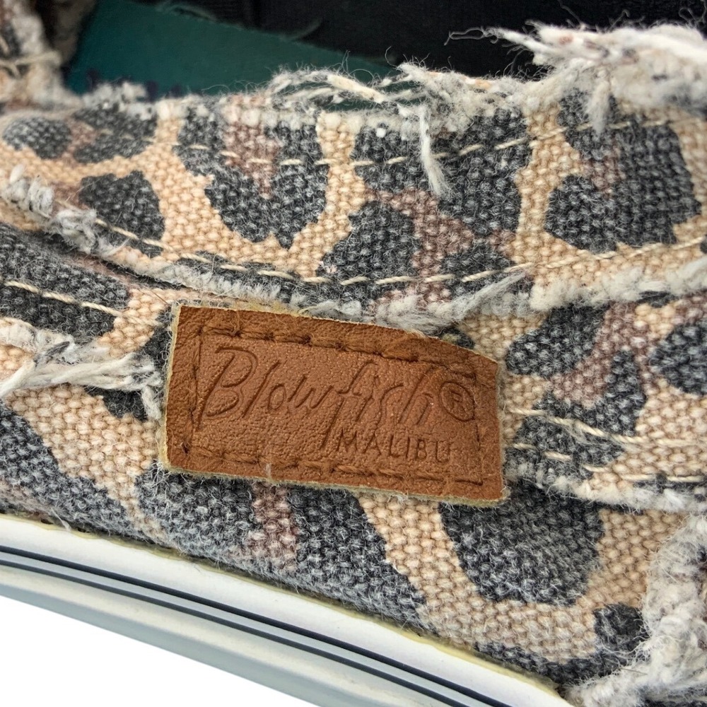 Blowfish Malibu Womens Leopard Print Distressed Canvas Slip On Sneakers Brown - Picture 6 of 6